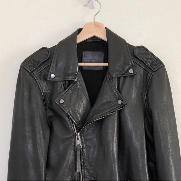 AllSaints Kahawa Leather Biker Jacket Small - Picture 7 of 16